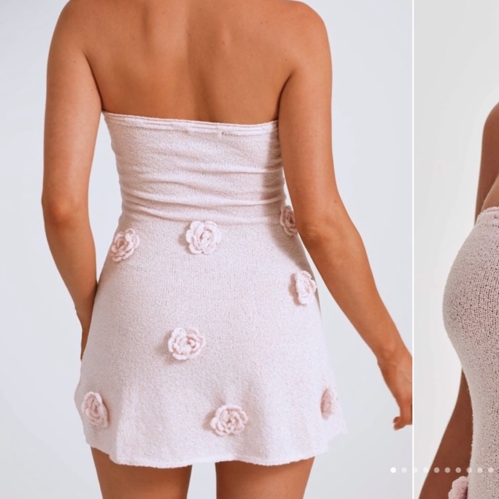 Meshki Connelly Strapless Knit Mini Dress - fairy floss Pink- xs stretchy - Picture 3 of 3